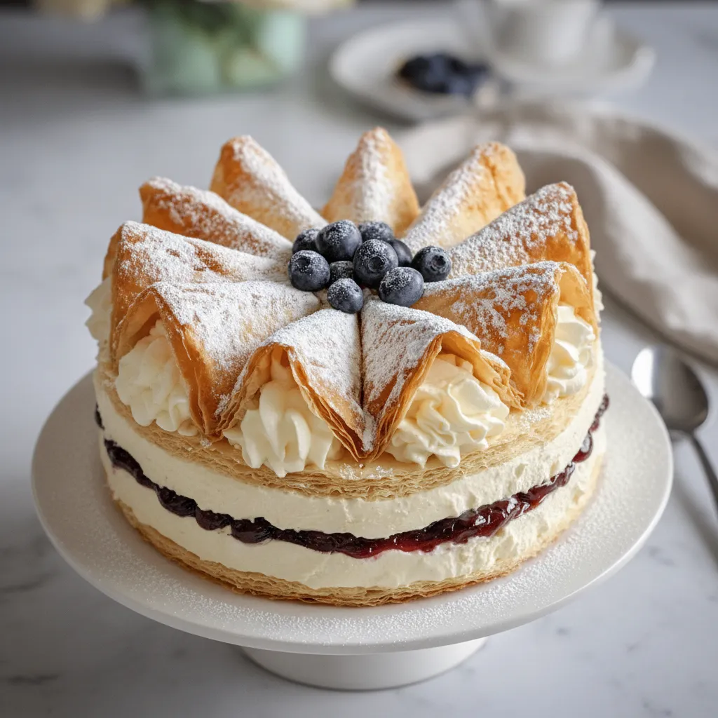 Puff Pastry Berry Cream Cake