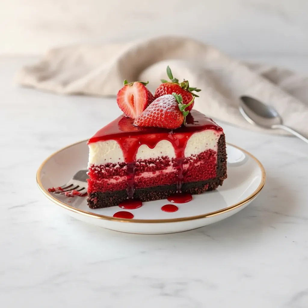 Red Velvet Strawberry Cheesecake