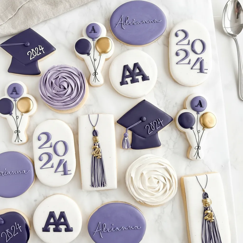 Sparkling Graduation Cookies with Edible Glitter