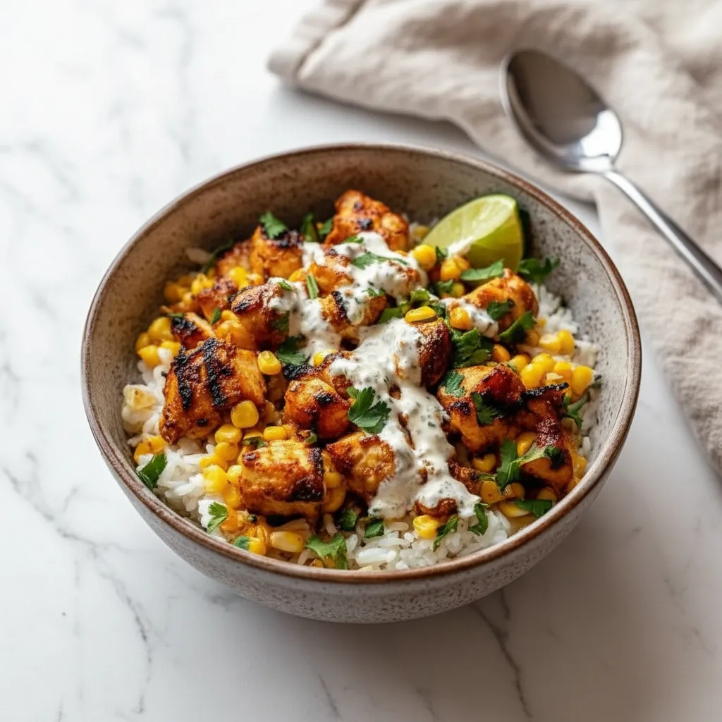 Street Corn Chicken Rice Bowl