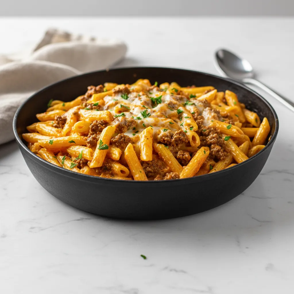 Creamy High Protein Beef Pasta