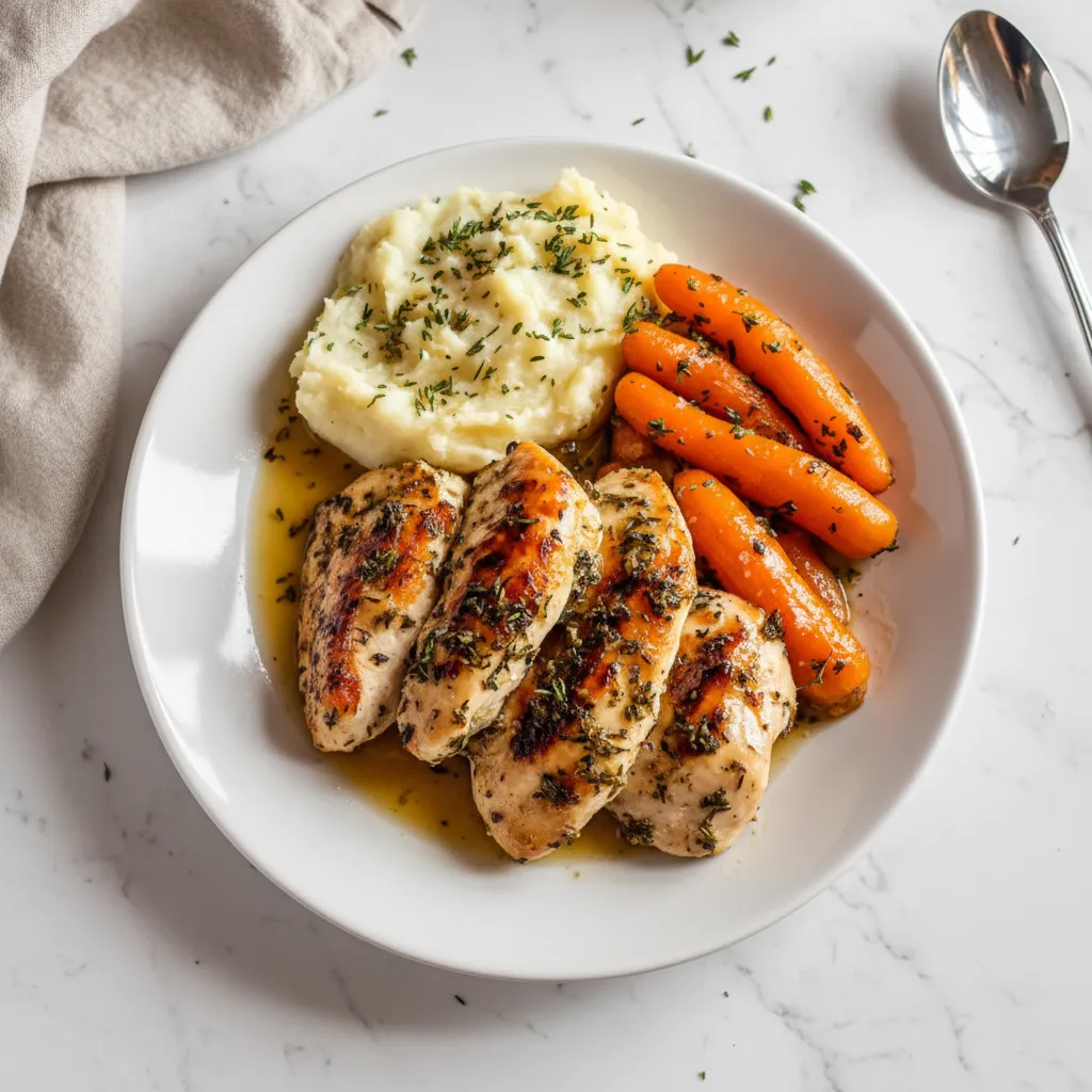 Easy Garlic Herb Chicken with Creamy Mashed Potatoes
