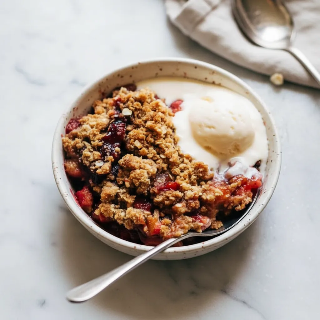 Easy Strawberry Rhubarb Crisp Recipe