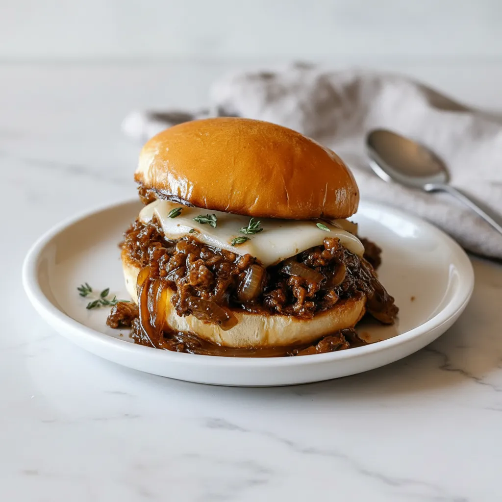 Homemade French Onion Beef Sloppy Joes: Easy Ground Beef Sandwiches