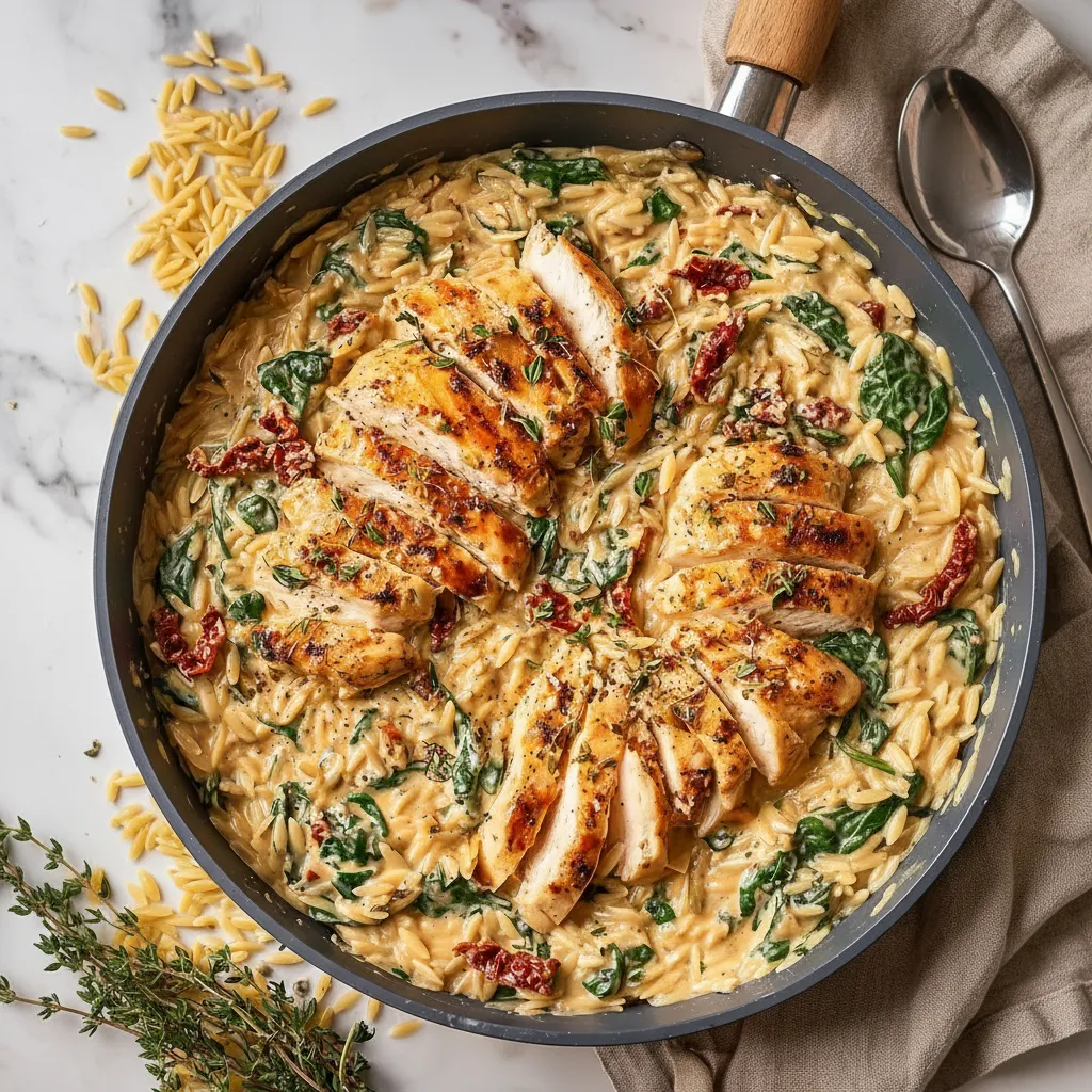 Quick Tuscan Chicken Orzo Recipe