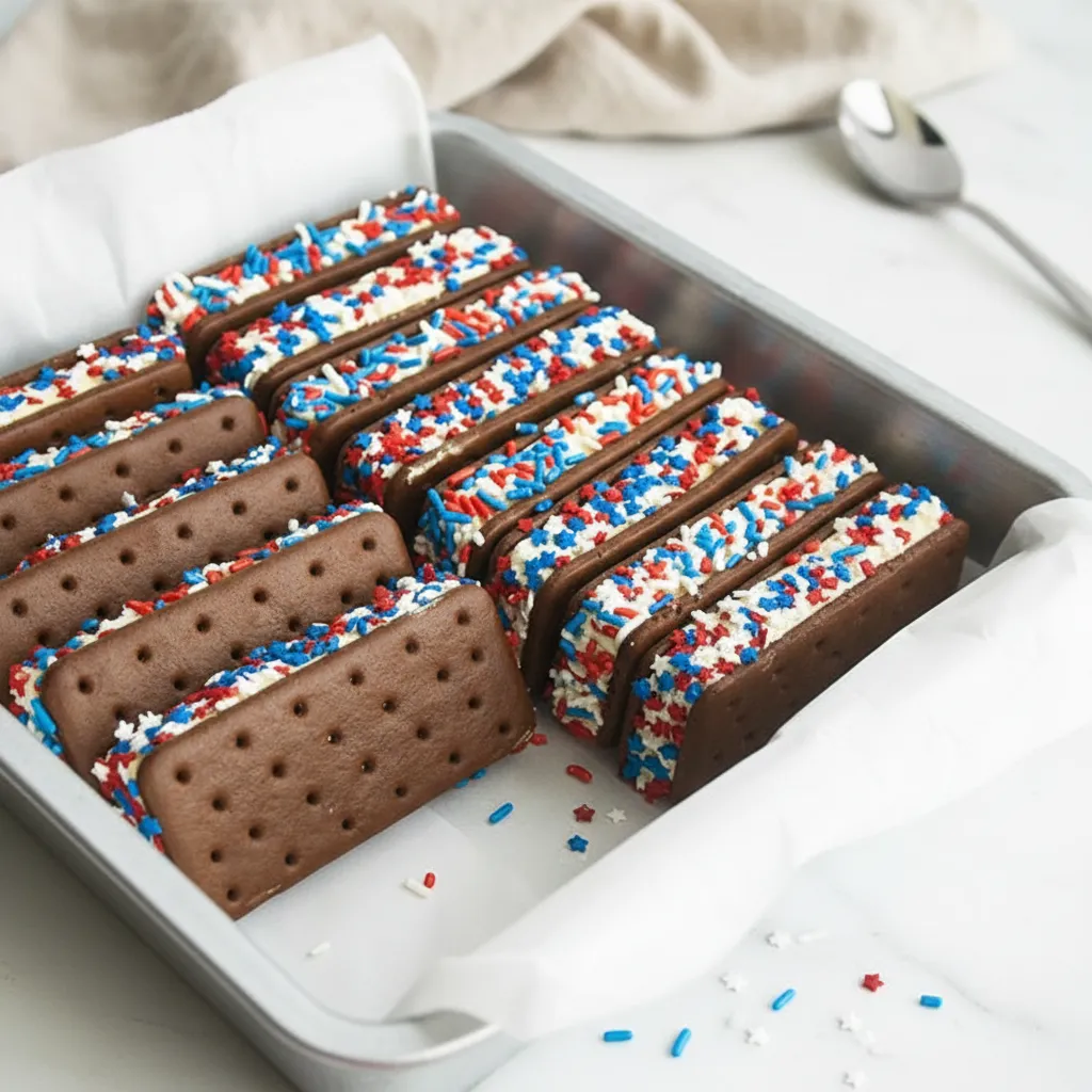 Red White & Blue Ice Cream Sandwiches: Perfect Memorial Day Dessert