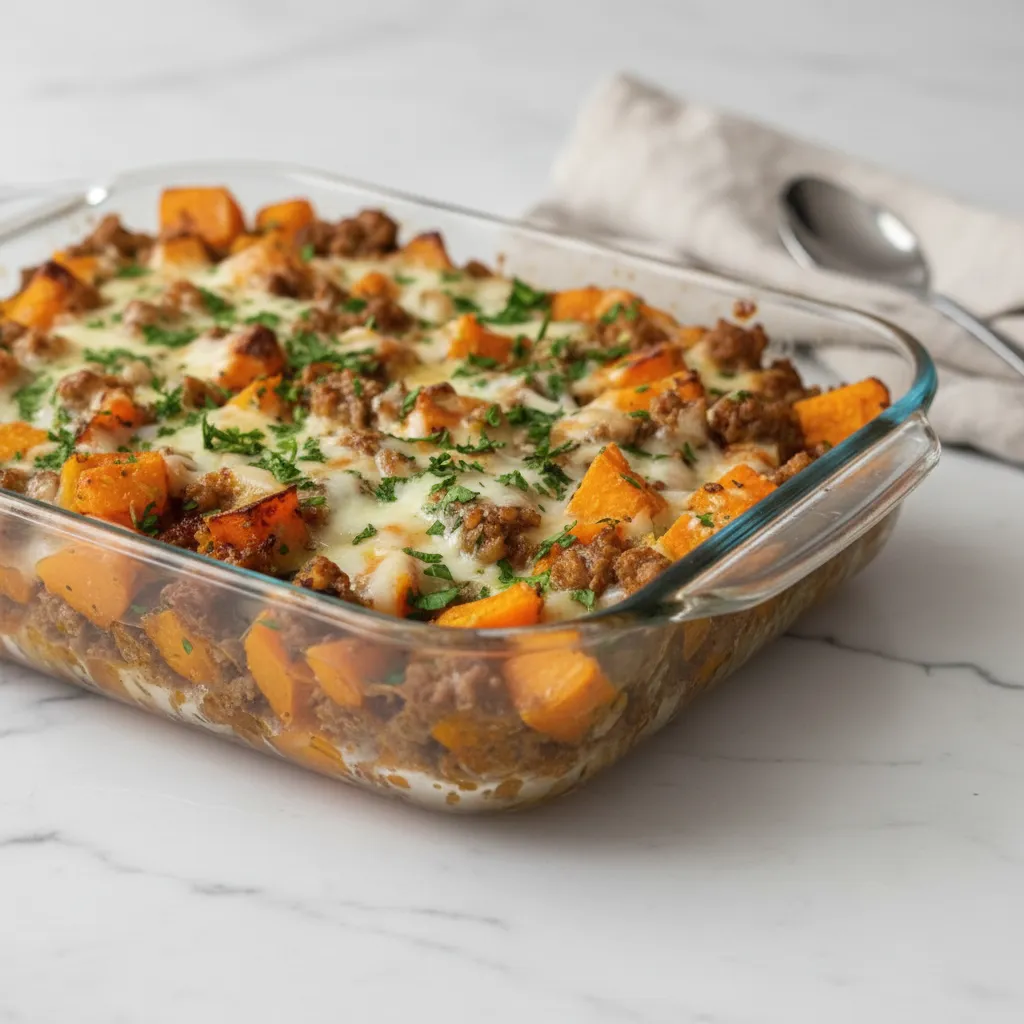 Sweet Potato and Ground Turkey Bake: Easy High Fiber Dinner