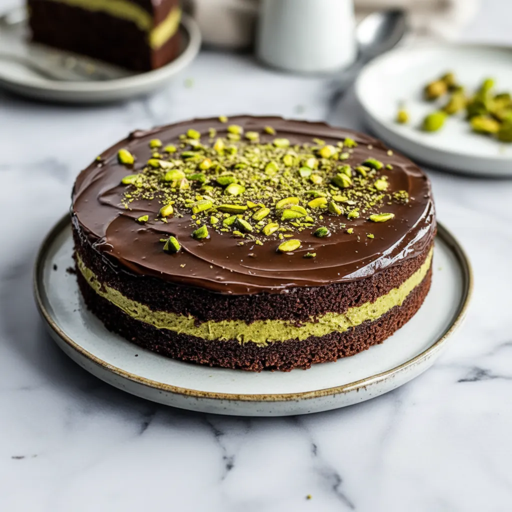 Ultimate Dubai Chocolate Cake with Kunafa and Pistachio
